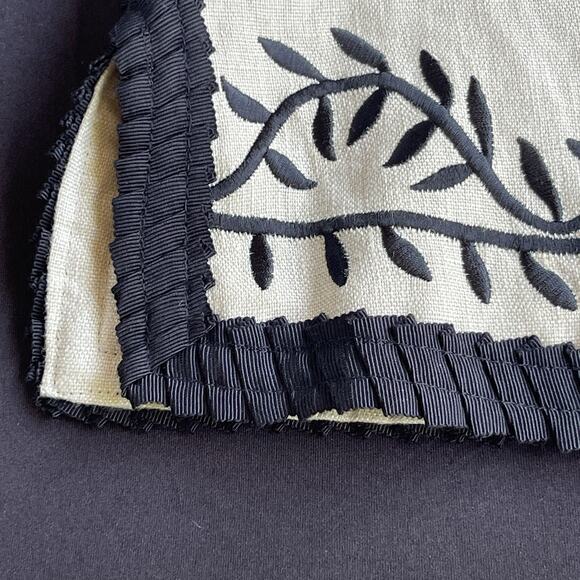 Linea Louis Dell'Olio Jacket Blazer Women Small Linen Embroidered Cream - Picture 4 of 12